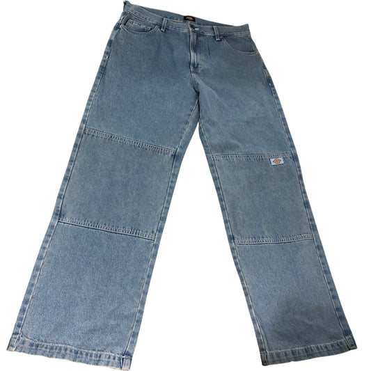 DICKIES 32X32 Men's Blue Denim Straight Leg Jeans Workwear
