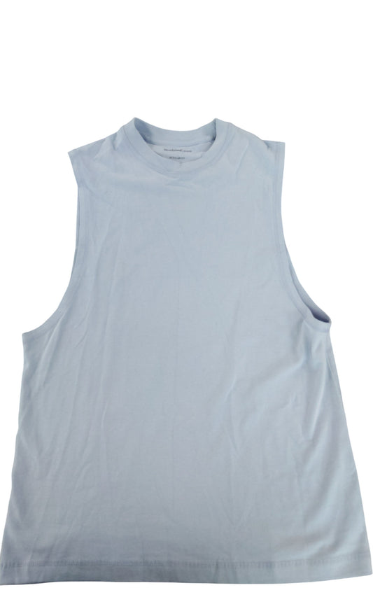River Island Sleeveless T-Shirt XS Men's Light Blue Cotton Basic Top