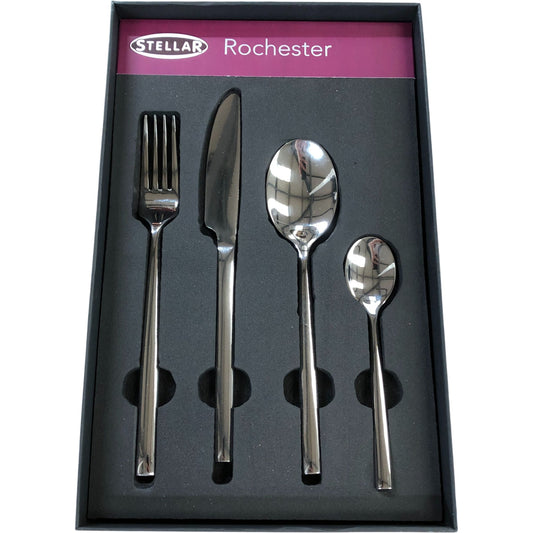 Stellar Rochester 16 Piece Cutlery Set Mirror Polished Stainless Steel Kitchen