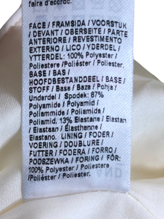 River Island Cream Cropped Jacket UK8 Women's Frill Textured Blazer Coat