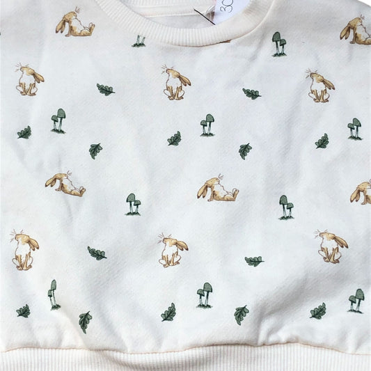 Baby Sweatshirt 6-9 Months Kids Animal Print Cream Long Sleeve Top