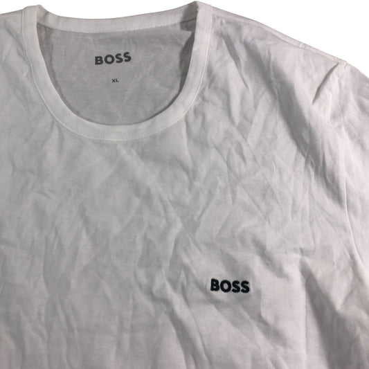 Hugo Boss T-Shirt XL Men's White Cotton Short Sleeve Logo Casual Wear