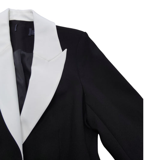 Red Herring Tuxedo Jacket UK12 Women's Formal Wear Black with White Satin Collar