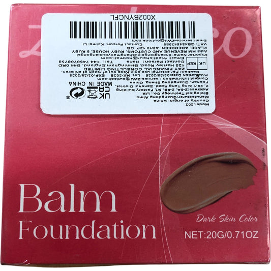Zephoco Balm Foundation Dark Skin Colour 20G Hydrating Lightweight Makeup