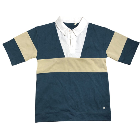 Branded Kids Stylish Polo Shirt 12 Years Colour Block Short Sleeve Top