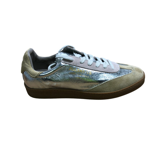 Allsaints Thelma Trainers UK8 Women's Metallic Suede Lace Up Sneakers