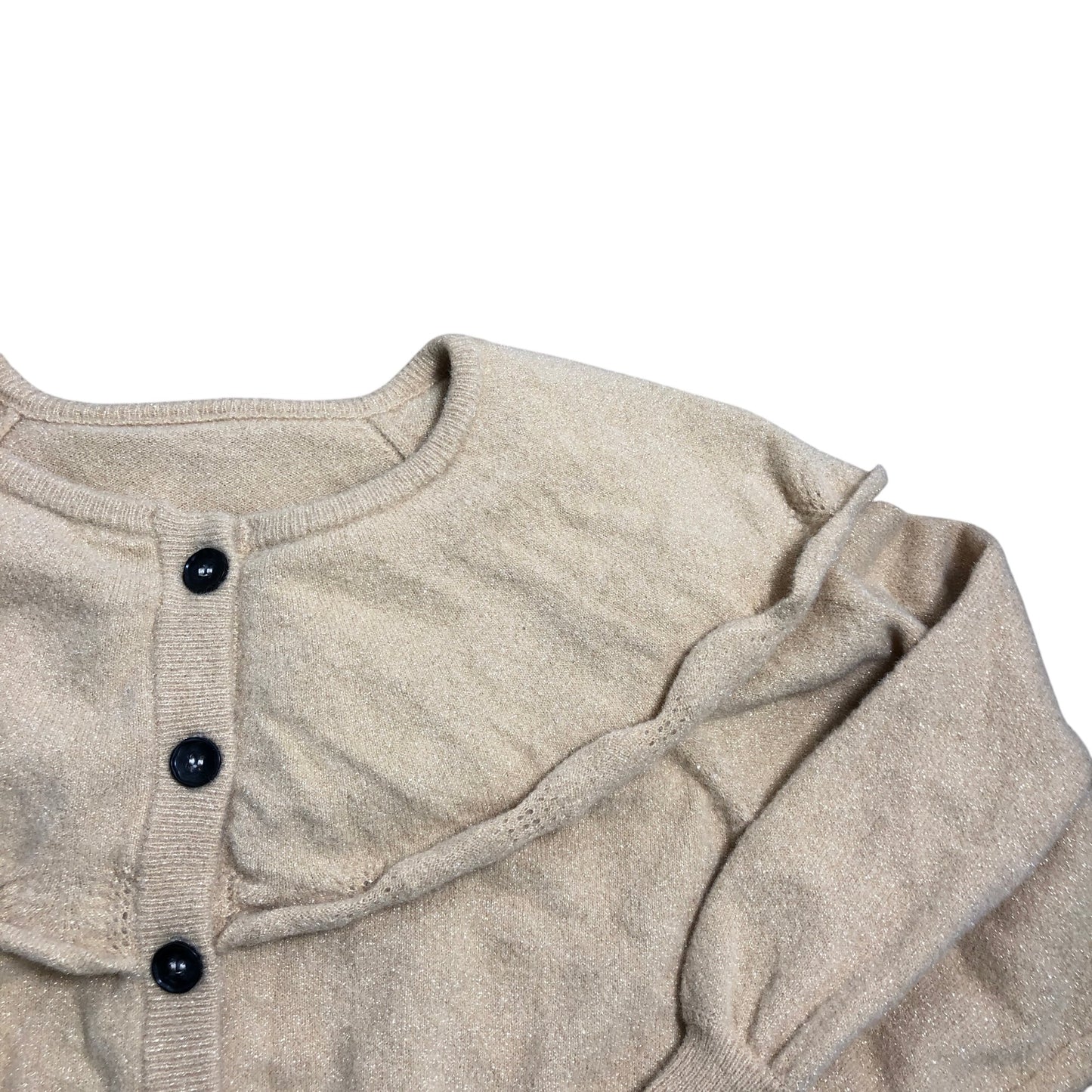 Angel & Rocket Girls Cardigan Size 8-9 Years Gold Knitted Button Detail Top