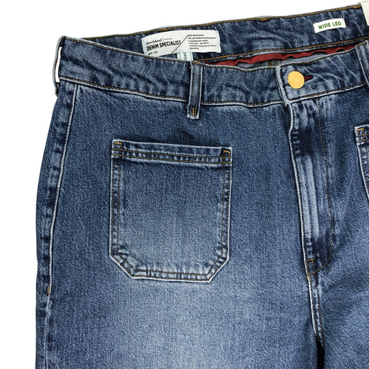 River Island Denim Specialist Wide Leg Jeans UK18 Women's New Denim Blue