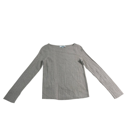 Ribbed Long Sleeve Top UK12 Women's Beige Style Soft Material