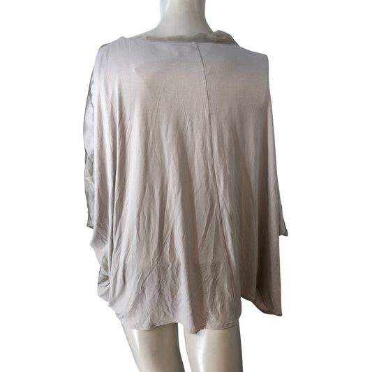 Elegant XL Women's Sheen Top Lightweight Draped Style Blush Colour Soft Fabric