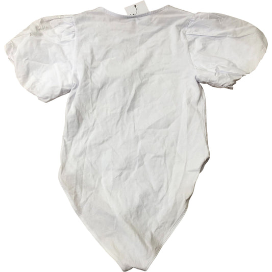 River Island Bodysuit Girl's with Bow Detail Puff Sleeve White Top 11-12 Years