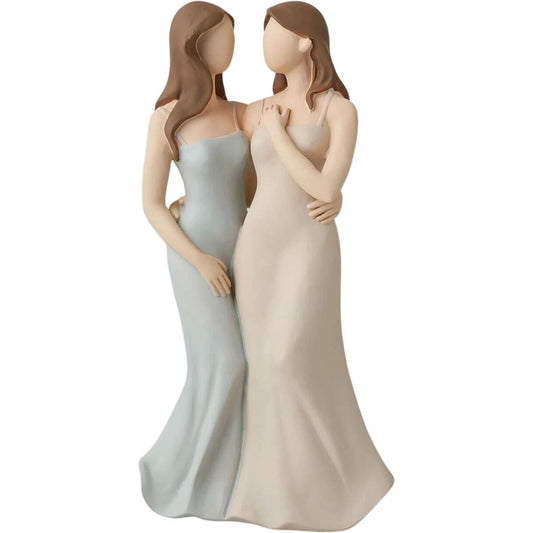 Klycea Resin Sisters Two Women Figurine 7.9"