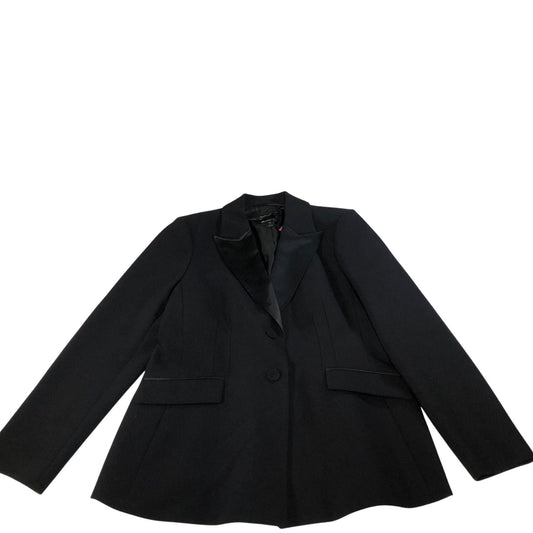 River Island Women's Black Blazer Tailored Satin Lapel Smart Jacket UK16