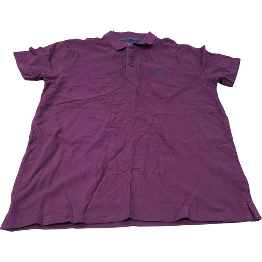 Weird Fish Miles Polo Shirt Tawny Port Men's Short Sleeve Size L Organic Cotton
