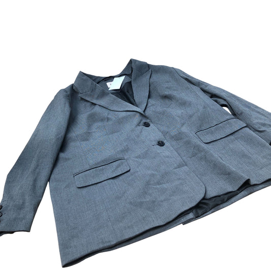 Women's Grey Blazer Jacket Elegant Style Smart Casual Wear UK20