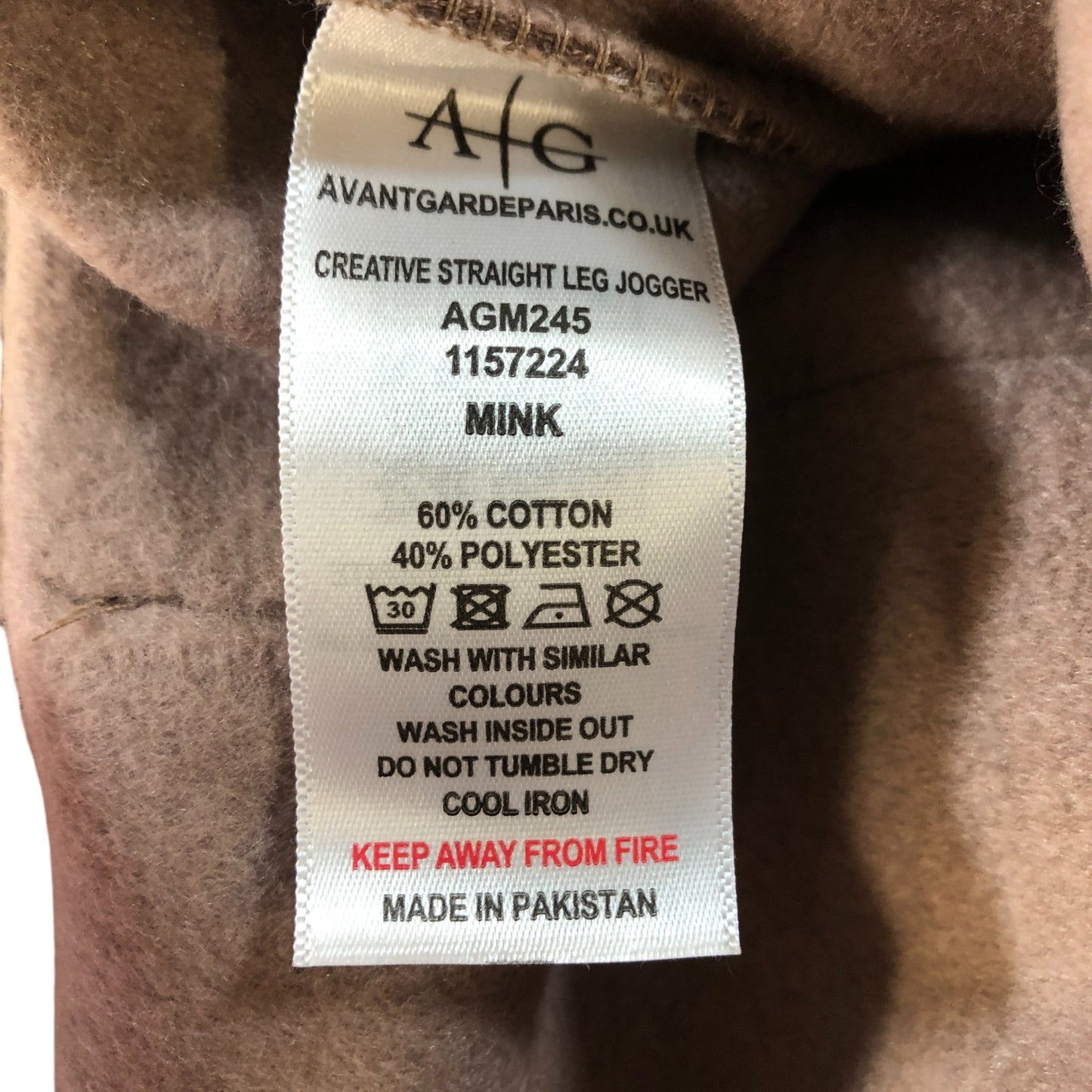 Avant Garde AGM245 Mink Creative Straight Leg Jogger Trousers Men's XXL