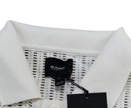 River Island White Smart Polo Shirt UK L Men's Short Sleeve New with Tags