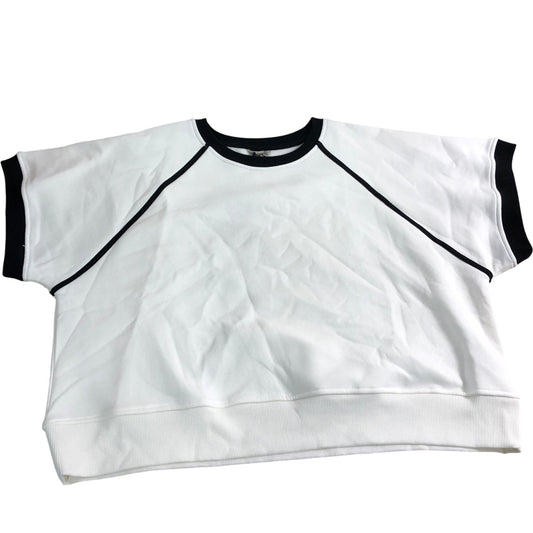 River Island White Black Trim Sweatshirt UK L Unisex Casual Style Top