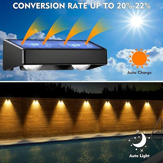 Solar Garden Lights Outdoor Waterproof LED Flood Lights Set of 4 Auto On Off