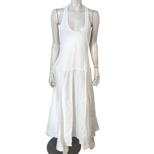 River Island Somewhere Maxi Dress Large Women's White Cotton Sleeveless