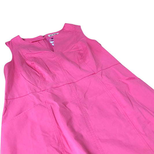 Pink Sleeveless Dress Women's Summer Casual Cotton Blend UK20