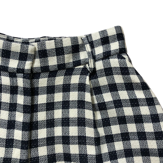 River Island Gingham Check Shorts Size 6 Women's High Waist Navy White Casual