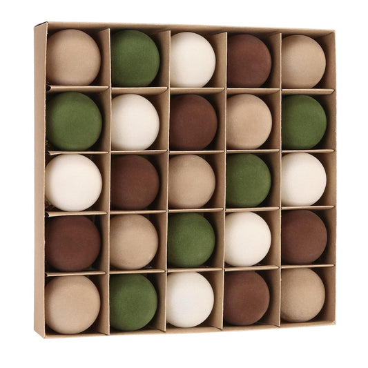 Sea Team 25-Pack Flocked Velvet Baubles 60mm Prairie Fall