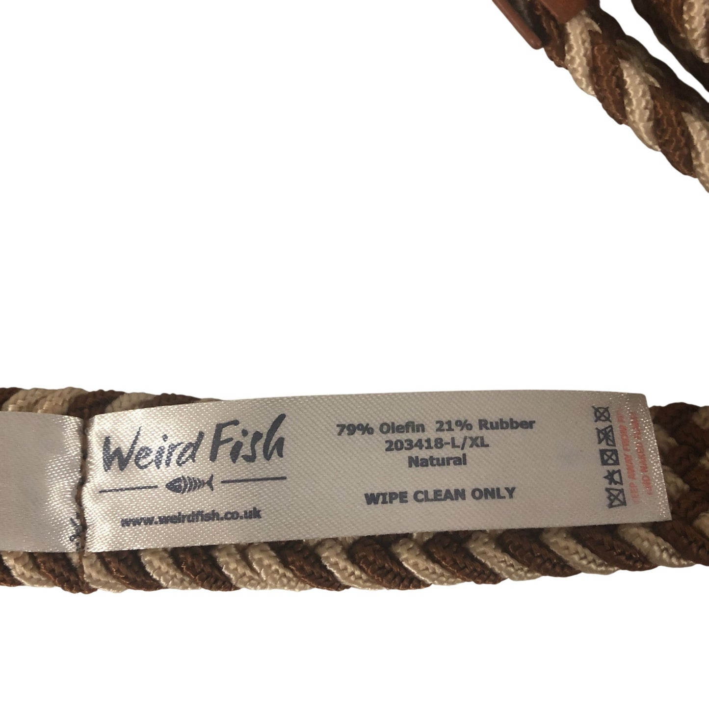 Weird Fish Woven Belt Brown Natural Texture Large - XL