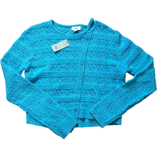 River Island Cardigan 11-12 Years Girls’ Button Up Knitted Bright Blue