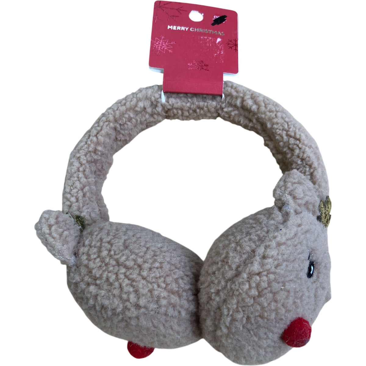 Kids Reindeer Earmuffs Soft Plush Christmas Accessory