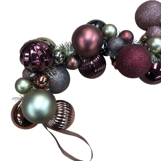 Festive Rose Gold Bauble Garland 145cm