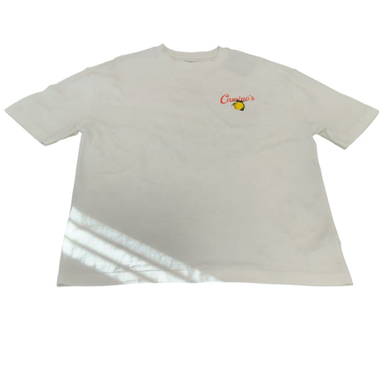 Camino's T-Shirt UK Medium Men's White Short Sleeve Lemon Graphic Tee