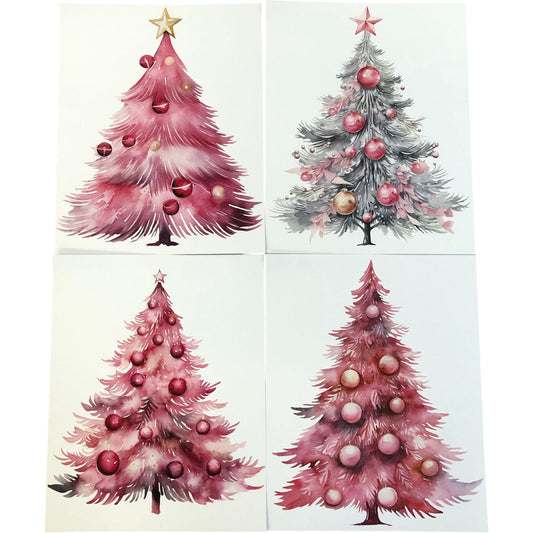 Christmas Tree Poster Wall Décor 4 Pack 8x10"