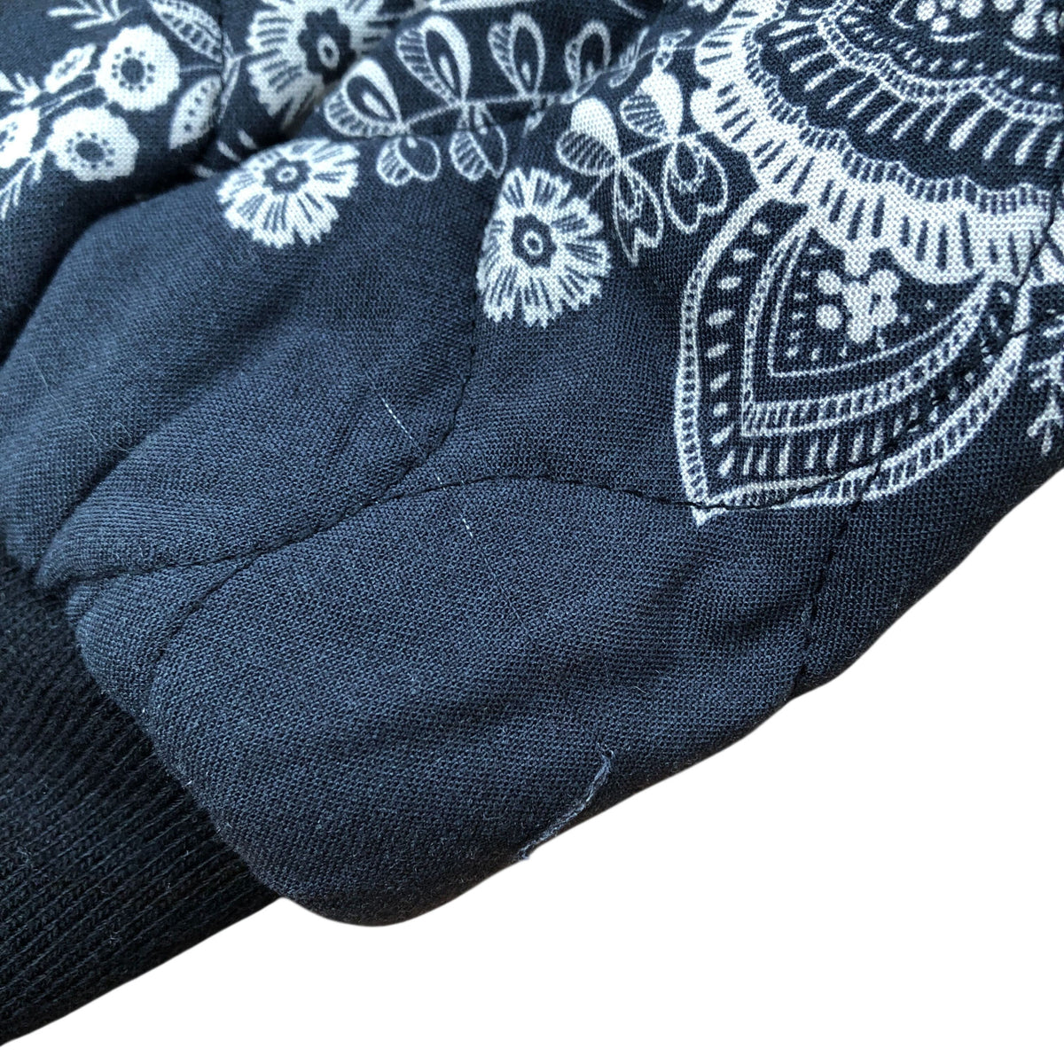 Floral Cropped Bomber Jacket Women's Black Quilted UK18
