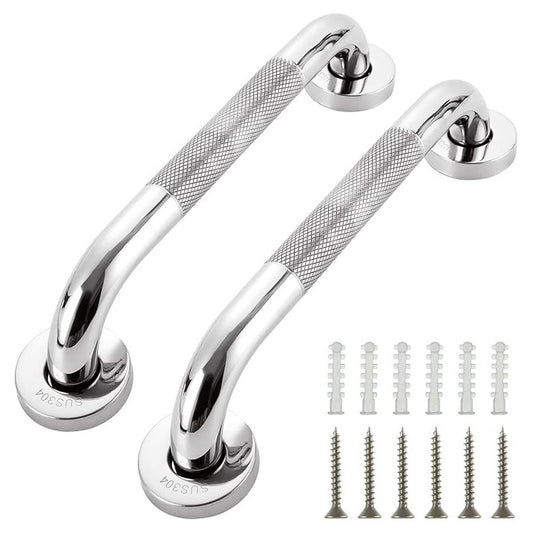 2 Pack Grab Handles Anti Slip Safety Bathroom Support Stainless Steel