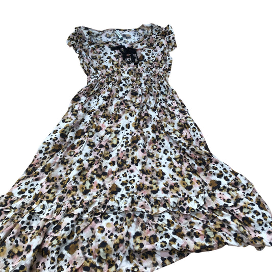 Baukjen Leopard Print Dress UK Size 12 Women's Summer Ruffle Hem