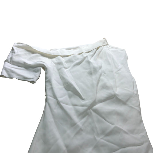 Branded Ivory Draped Bodycon Midi Dress - Size 10