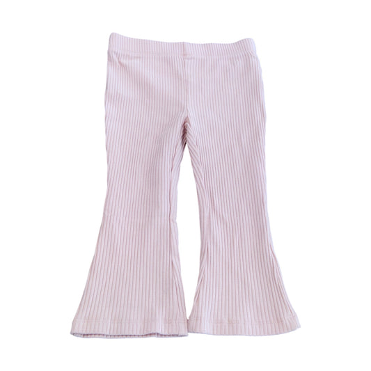 River Island Pink Ribbed Flare Leggings UK 9-12 Months Girls Casual Wear