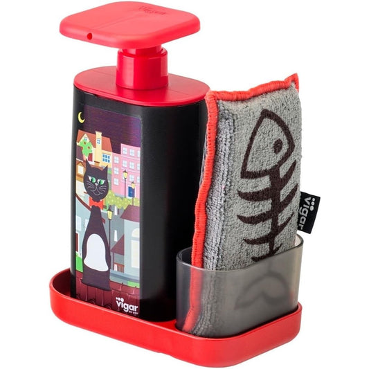 Vigar Sink Set With Soap Dispenser Cat Design Dishwashing Brush Set