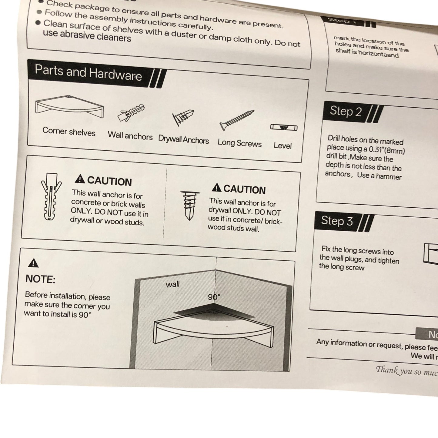 Set of 3 Natural Corner Shelves Wall Mount Storage Solution Modern Design