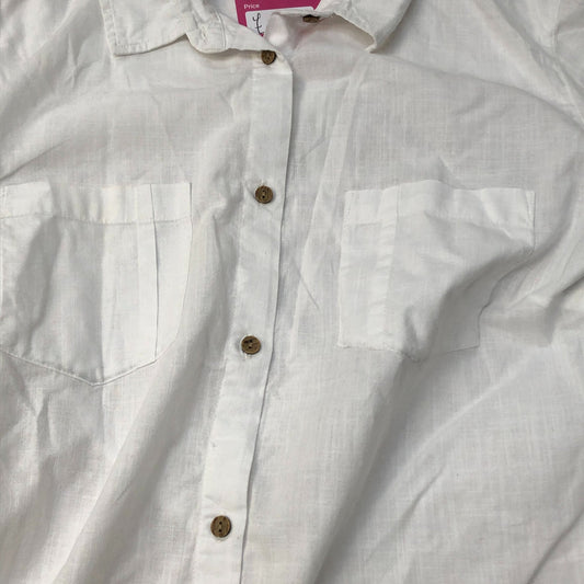 Mountain Warehouse Short Sleeve Shirt UK 14 Women's Casual 100 Cotton White Top