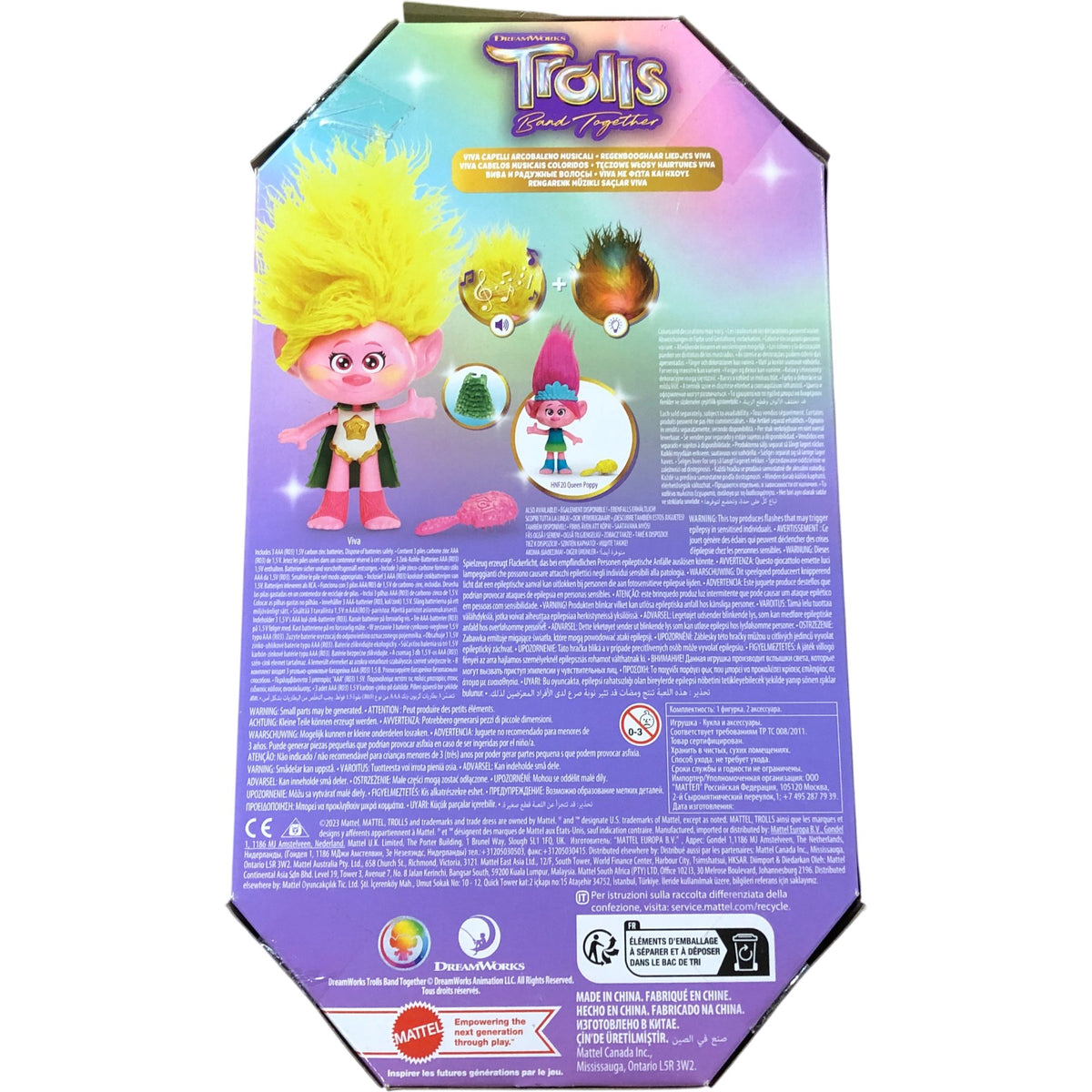 DreamWorks Trolls Band Together Viva Doll with Rainbow Hair Musical Feature