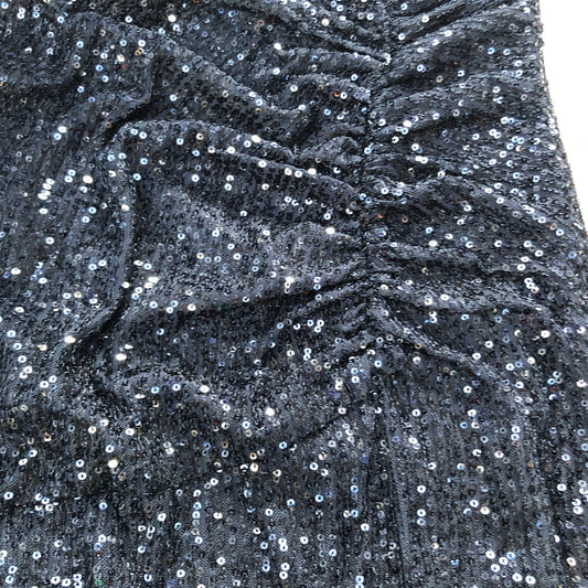 Lipsy Sequin Maxi Skirt UK8 Women's Black Evening Dress High Slit