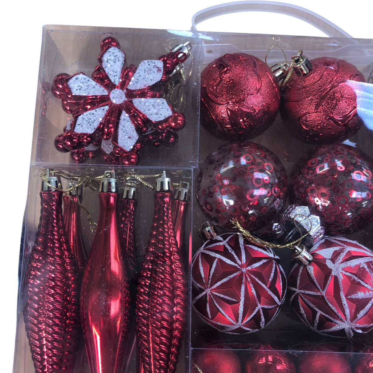 Christmas Baubles Ornaments Set Red Holiday Ornaments