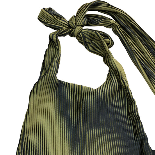 River Island Halter Neck Dress UK Small Women's Pleated Green
