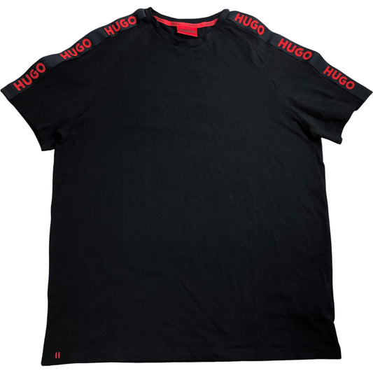 HUGO Black Cotton Logo T-Shirt Men's Size Large Short Sleeve Casual Wear