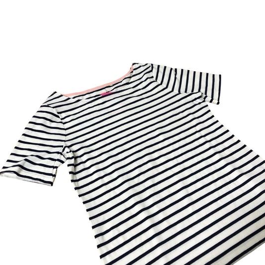 Boden Striped Top Women's Cotton Short Sleeve Boat Neck Casual Tee UK10