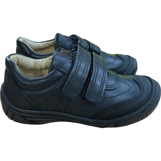 Hampton Jude Leather School Shoe Kids Black Athletic Trainers 9.5 Youth