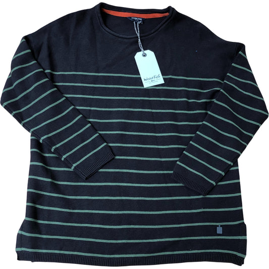 Weird Fish Sutton Navy Striped Jumper Size 10 Women's Organic Cotton