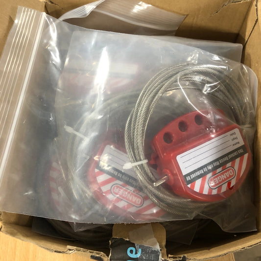 BWINTECH Cable Lockout Device Adjustable Steel Cable Lock Safety Padlock 5 Pack